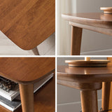 4脚エンドテーブルbroneのリビングルームの棚付きのソリッドウッドテーブル