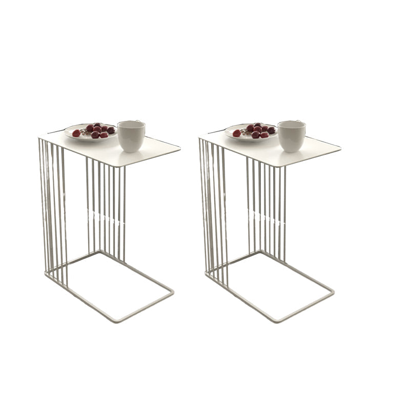 Mid-Century Rectangular Side Table Metal C Side Table, 23.23" Tall White 2 Clearhalo 'Coffee & Accent Tables' 'End & Side Tables' 'end_side_tables' 'furn' 'furn_end_side_tables' 'Furniture' 'Living Room Furniture' 6349927