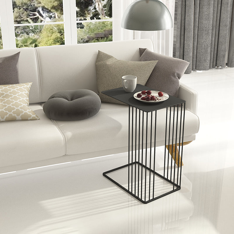 Mid-Century Rectangular Side Table Metal C Side Table, 23.23" Tall Clearhalo 'Coffee & Accent Tables' 'End & Side Tables' 'end_side_tables' 'furn' 'furn_end_side_tables' 'Furniture' 'Living Room Furniture' 6349928