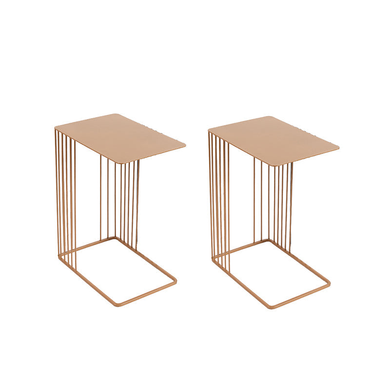 Mid-Century Rectangular Side Table Metal C Side Table, 23.23" Tall Gold 2 Clearhalo 'Coffee & Accent Tables' 'End & Side Tables' 'end_side_tables' 'furn' 'furn_end_side_tables' 'Furniture' 'Living Room Furniture' 6349930