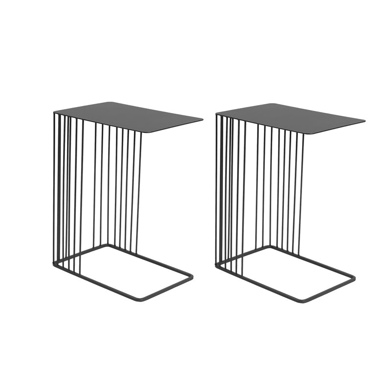Mid-Century Rectangular Side Table Metal C Side Table, 23.23" Tall Black 2 Clearhalo 'Coffee & Accent Tables' 'End & Side Tables' 'end_side_tables' 'furn' 'furn_end_side_tables' 'Furniture' 'Living Room Furniture' 6349931