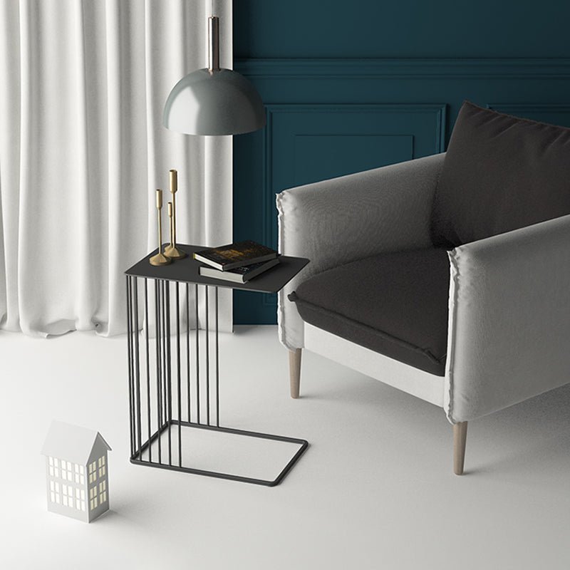 Mid-Century Rectangular Side Table Metal C Side Table, 23.23" Tall Clearhalo 'Coffee & Accent Tables' 'End & Side Tables' 'end_side_tables' 'furn' 'furn_end_side_tables' 'Furniture' 'Living Room Furniture' 6349939