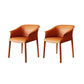 Arms Included Barrel Chair Barrel Sloped Arm Accent Chair with Legs Orange Leather 2 Piece Set Clearhalo 'Accent Chairs' 'accent_chairs' 'Chairs & Seating' 'furn' 'furn_accent_chairs' 'Furniture' 'Living Room Furniture' 6349962