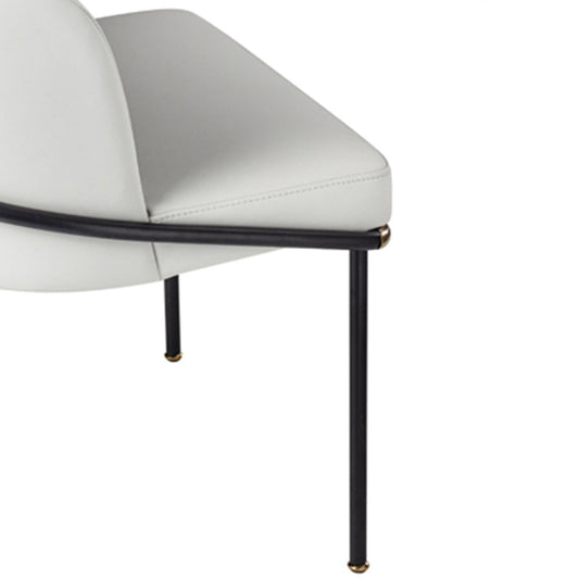 Fixed Back White Lounge Chair Armless Office Chair with Black Legs Clearhalo 'Accent Chairs' 'accent_chairs' 'Chairs & Seating' 'furn' 'furn_accent_chairs' 'Furniture' 'Living Room Furniture' 6350004