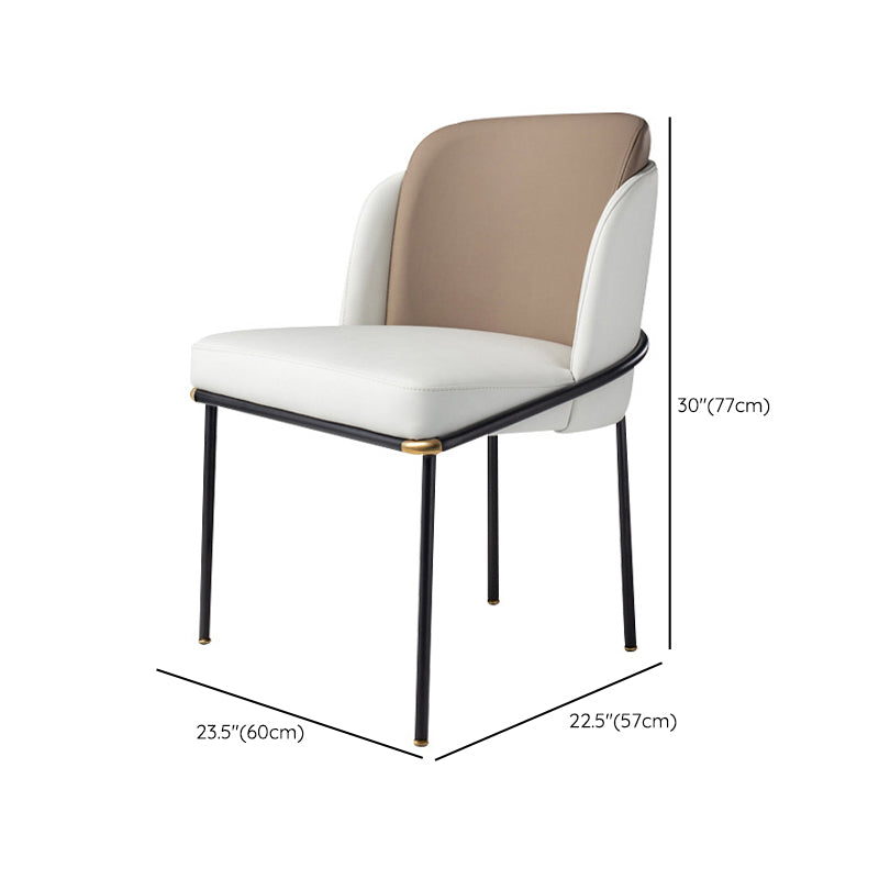 Fixed Back White Lounge Chair Armless Office Chair with Black Legs Clearhalo 'Accent Chairs' 'accent_chairs' 'Chairs & Seating' 'furn' 'furn_accent_chairs' 'Furniture' 'Living Room Furniture' 6350005
