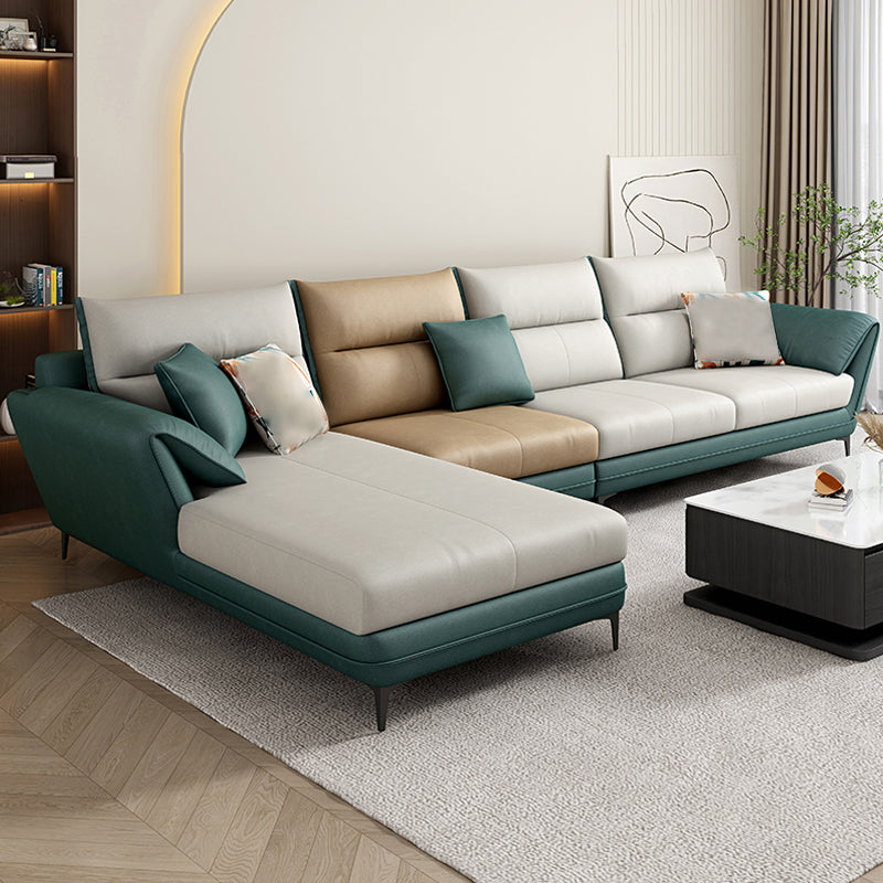66" Wide Scandinavian Sectional Sofa Cushion Back Sectionals Green Left Clearhalo 'furn' 'furn_sectionals' 'Furniture' 'Living Room Furniture' 'Sectionals' 6350006