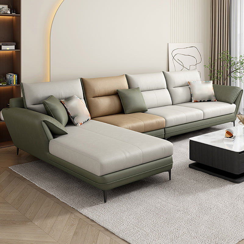 66" Wide Scandinavian Sectional Sofa Cushion Back Sectionals Army Green Left Clearhalo 'furn' 'furn_sectionals' 'Furniture' 'Living Room Furniture' 'Sectionals' 6350007