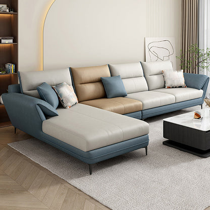 66" Wide Scandinavian Sectional Sofa Cushion Back Sectionals Blue Left Clearhalo 'furn' 'furn_sectionals' 'Furniture' 'Living Room Furniture' 'Sectionals' 6350009