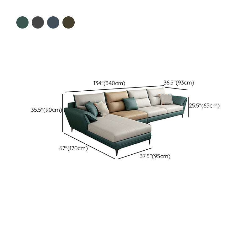 66" Wide Scandinavian Sectional Sofa Cushion Back Sectionals Clearhalo 'furn' 'furn_sectionals' 'Furniture' 'Living Room Furniture' 'Sectionals' 6350020