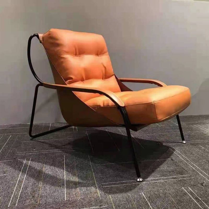 Fixed Back Lounge Chair Fabric Seat Sloped Arms Chair with Black Legs Clearhalo 'Accent Chairs' 'accent_chairs' 'Chairs & Seating' 'furn' 'furn_accent_chairs' 'Furniture' 'Living Room Furniture' 6350089