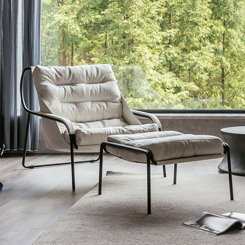 Fixed Back Lounge Chair Fabric Seat Sloped Arms Chair with Black Legs Clearhalo 'Accent Chairs' 'accent_chairs' 'Chairs & Seating' 'furn' 'furn_accent_chairs' 'Furniture' 'Living Room Furniture' 6350092