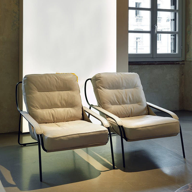 Fixed Back Lounge Chair Fabric Seat Sloped Arms Chair with Black Legs Clearhalo 'Accent Chairs' 'accent_chairs' 'Chairs & Seating' 'furn' 'furn_accent_chairs' 'Furniture' 'Living Room Furniture' 6350108