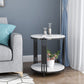 Modern Slate Round Side End Table Metal 3 Legs Side Table with Shelf