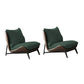Fixed Back Pillow Lounge Chair Fabric Seat Chair with Black Legs Green Flannel 2 Piece Set Clearhalo 'Accent Chairs' 'accent_chairs' 'Chairs & Seating' 'furn' 'furn_accent_chairs' 'Furniture' 'Living Room Furniture' 6350156