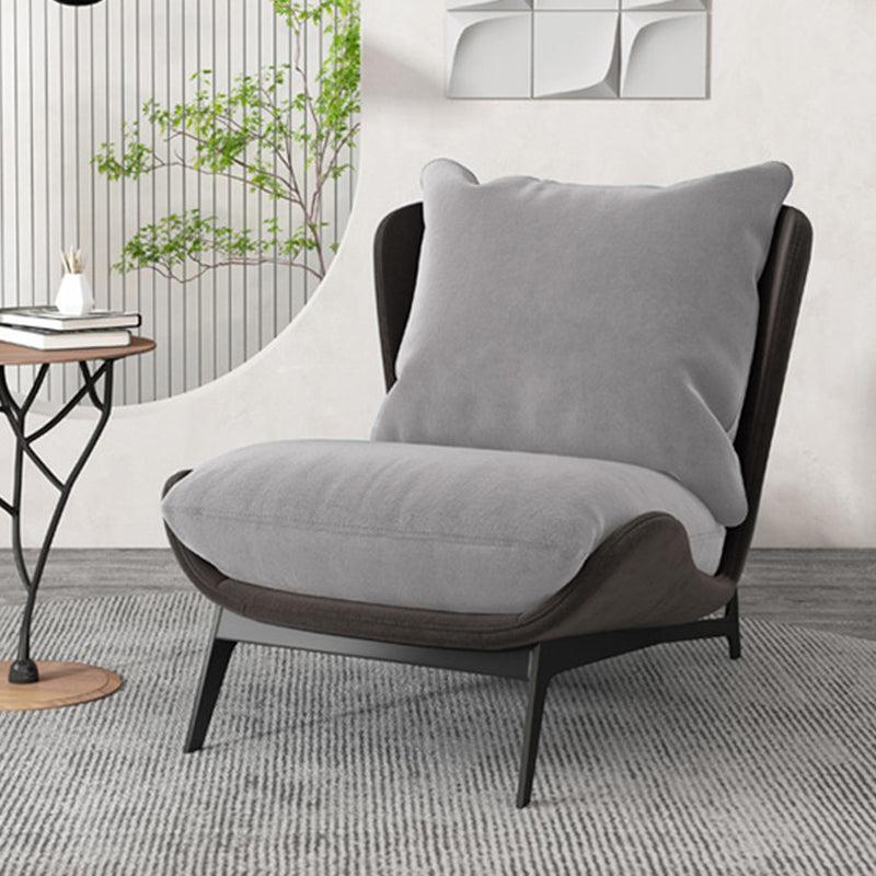 Fixed Back Pillow Lounge Chair Fabric Seat Chair with Black Legs Clearhalo 'Accent Chairs' 'accent_chairs' 'Chairs & Seating' 'furn' 'furn_accent_chairs' 'Furniture' 'Living Room Furniture' 6350173
