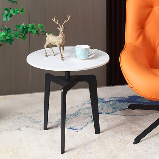 モダン21.65 "背の高いスチール3脚エンドテーブルラウンドスレートトップサイドテーブル