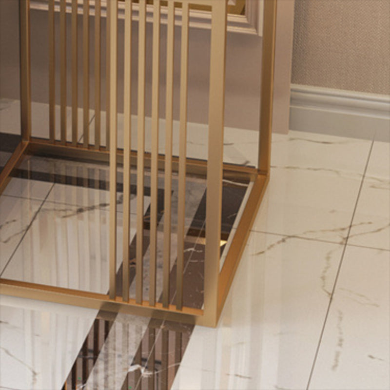 モダンスクエアスレートトップサイドテーブル19.68 "背の高いスチールフレームエンドテーブル