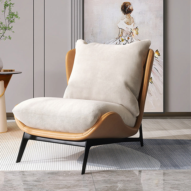 Armless Fixed Back Lounge Chair Living Room Chair with Black Legs Clearhalo 'Accent Chairs' 'accent_chairs' 'Chairs & Seating' 'furn' 'furn_accent_chairs' 'Furniture' 'Living Room Furniture' 6350262