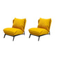 Armless Fixed Back Lounge Chair Living Room Chair with Black Legs Yellow Velvet 2 Piece Set Clearhalo 'Accent Chairs' 'accent_chairs' 'Chairs & Seating' 'furn' 'furn_accent_chairs' 'Furniture' 'Living Room Furniture' 6350265