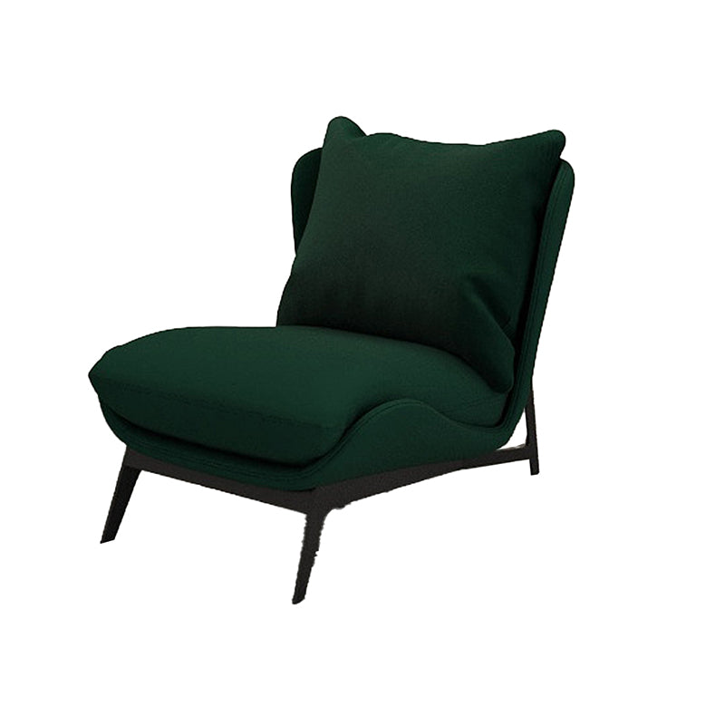 Armless Fixed Back Lounge Chair Living Room Chair with Black Legs Green Velvet 1 Piece Clearhalo 'Accent Chairs' 'accent_chairs' 'Chairs & Seating' 'furn' 'furn_accent_chairs' 'Furniture' 'Living Room Furniture' 6350267