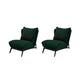 Armless Fixed Back Lounge Chair Living Room Chair with Black Legs Green Velvet 2 Piece Set Clearhalo 'Accent Chairs' 'accent_chairs' 'Chairs & Seating' 'furn' 'furn_accent_chairs' 'Furniture' 'Living Room Furniture' 6350269