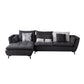 66" Wide Modern Sectional Sofa Square Arm Grey Tufted Sectional