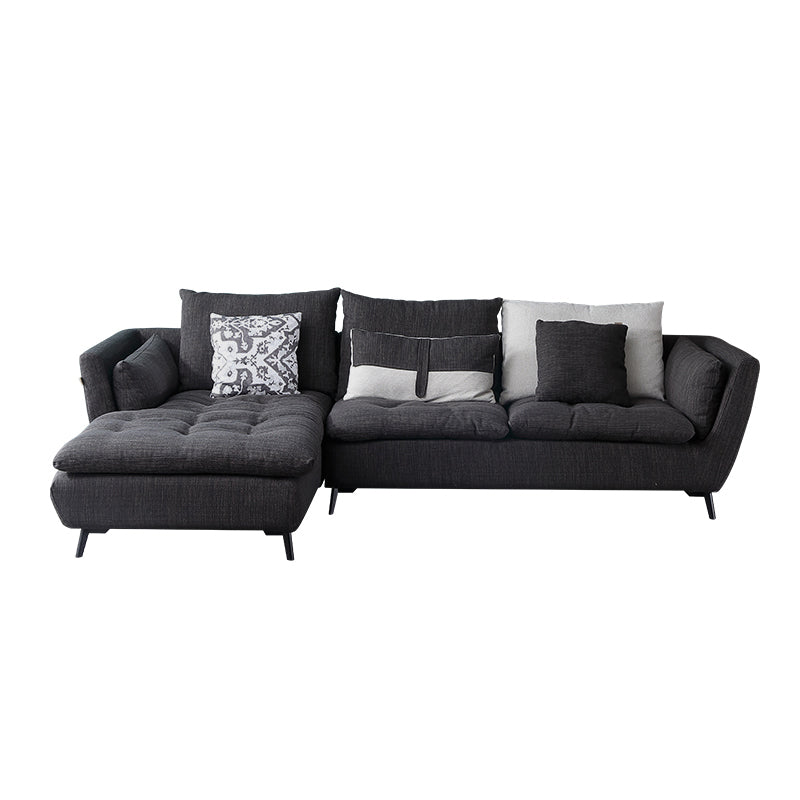 66 "brede moderne sectionele bank vierkante arm grijs getuft sectional