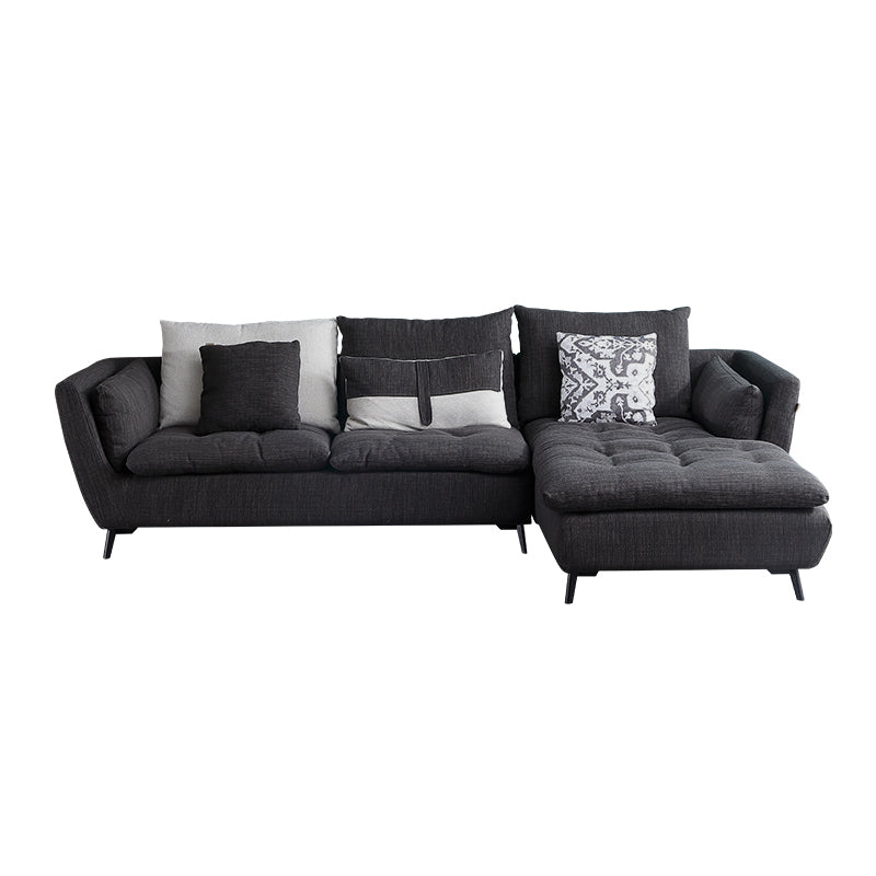66 "brede moderne sectionele bank vierkante arm grijs getuft sectional