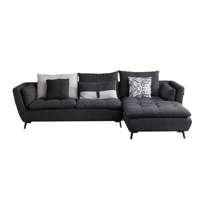 66 "brede moderne sectionele bank vierkante arm grijs getuft sectional