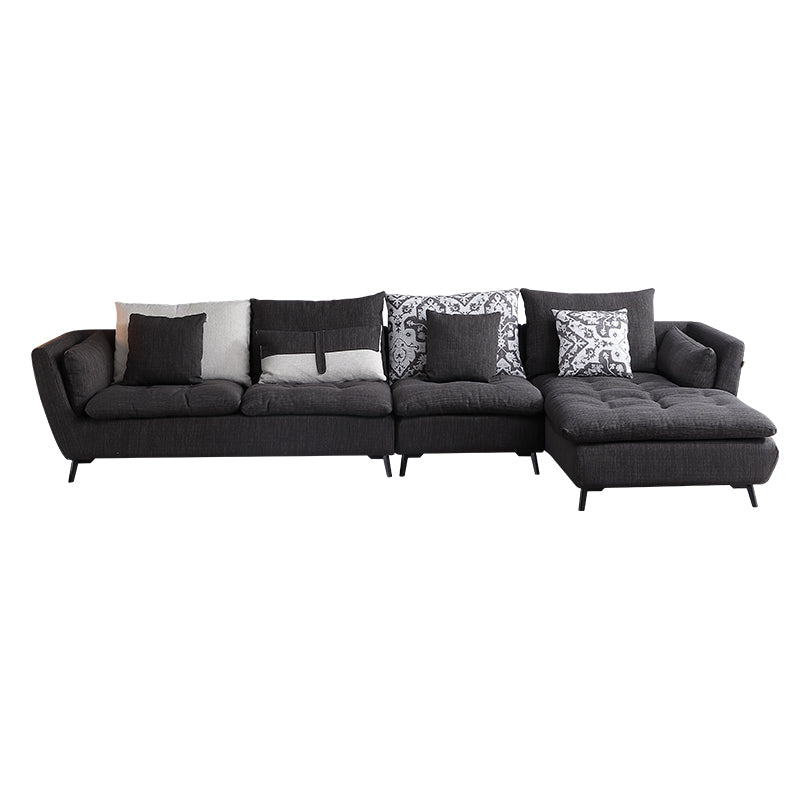 66 "brede moderne sectionele bank vierkante arm grijs getuft sectional