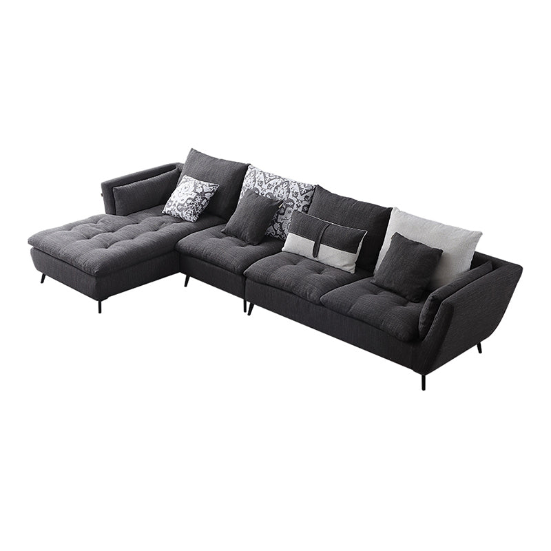 66 "brede moderne sectionele bank vierkante arm grijs getuft sectional