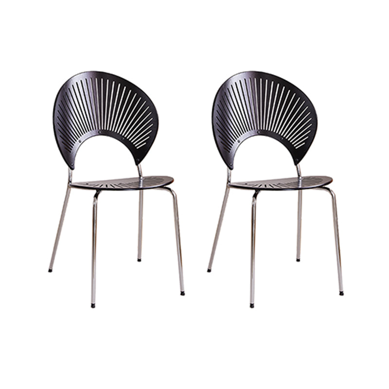 Armless Fixed Back Lounge Chair Living Room Armchair with Legs Black 2 Piece Set Silver Clearhalo 'Accent Chairs' 'accent_chairs' 'Chairs & Seating' 'furn' 'furn_accent_chairs' 'Furniture' 'Living Room Furniture' 6350326