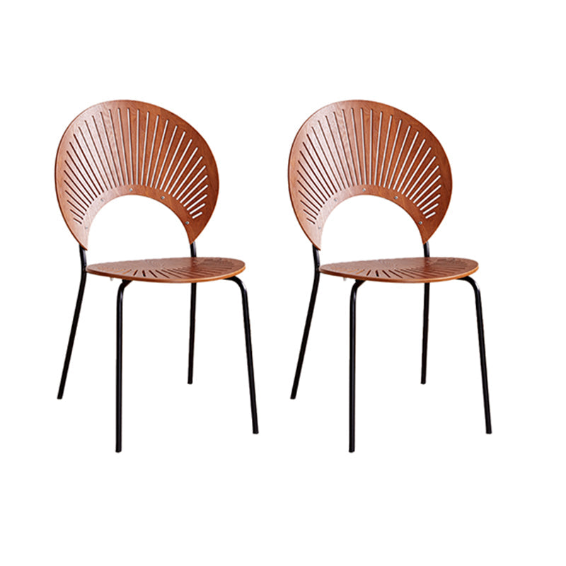 Armless Fixed Back Lounge Chair Living Room Armchair with Legs Nut-Brown 2 Piece Set Black Clearhalo 'Accent Chairs' 'accent_chairs' 'Chairs & Seating' 'furn' 'furn_accent_chairs' 'Furniture' 'Living Room Furniture' 6350328