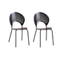 Armless Fixed Back Lounge Chair Living Room Armchair with Legs Black 2 Piece Set Black Clearhalo 'Accent Chairs' 'accent_chairs' 'Chairs & Seating' 'furn' 'furn_accent_chairs' 'Furniture' 'Living Room Furniture' 6350333