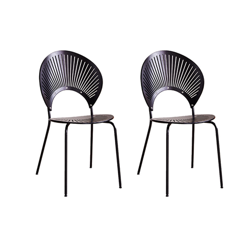 Armless Fixed Back Lounge Chair Living Room Armchair with Legs Black 2 Piece Set Black Clearhalo 'Accent Chairs' 'accent_chairs' 'Chairs & Seating' 'furn' 'furn_accent_chairs' 'Furniture' 'Living Room Furniture' 6350333