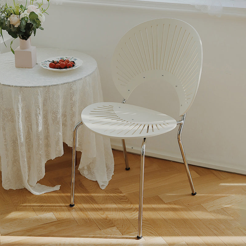 Armless Fixed Back Lounge Chair Living Room Armchair with Legs White 1 Piece Silver Clearhalo 'Accent Chairs' 'accent_chairs' 'Chairs & Seating' 'furn' 'furn_accent_chairs' 'Furniture' 'Living Room Furniture' 6350344