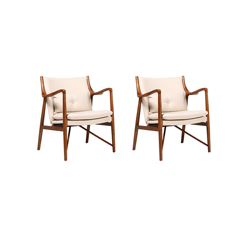 Arms Included Fixed Back Armchair Living Room Chair with Cushion Yellow Cotton and Linen 2 Piece Set Clearhalo 'Accent Chairs' 'accent_chairs' 'Chairs & Seating' 'furn' 'furn_accent_chairs' 'Furniture' 'Living Room Furniture' 6350365