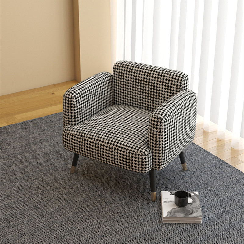 Divano retro stretto contemporaneo con braccio quadrato per soggiorno