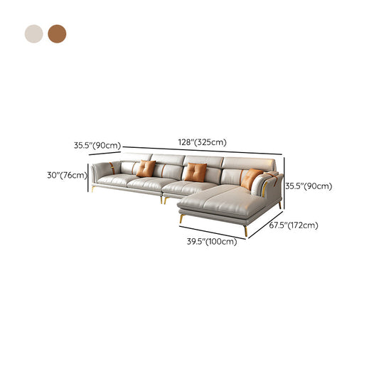 35,43 "braccio svasato in pelle sezionale sezionale sezionale con 3 cuscini