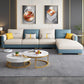 Sqaure Arm Tufted Back Sectional Luxurious 4-seat Sectional Sofa Blue Right Sponge Clearhalo 'furn' 'furn_sectionals' 'Furniture' 'Living Room Furniture' 'Sectionals' 6350457