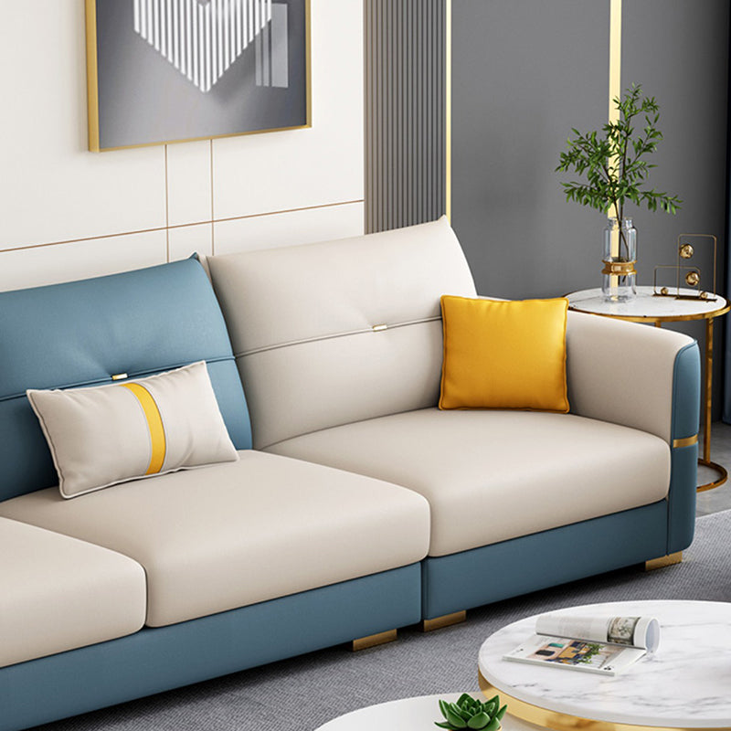 Sqaure Arm Tufted Back Sectional Luxurious 4-seat Sectional Sofa Clearhalo 'furn' 'furn_sectionals' 'Furniture' 'Living Room Furniture' 'Sectionals' 6350460