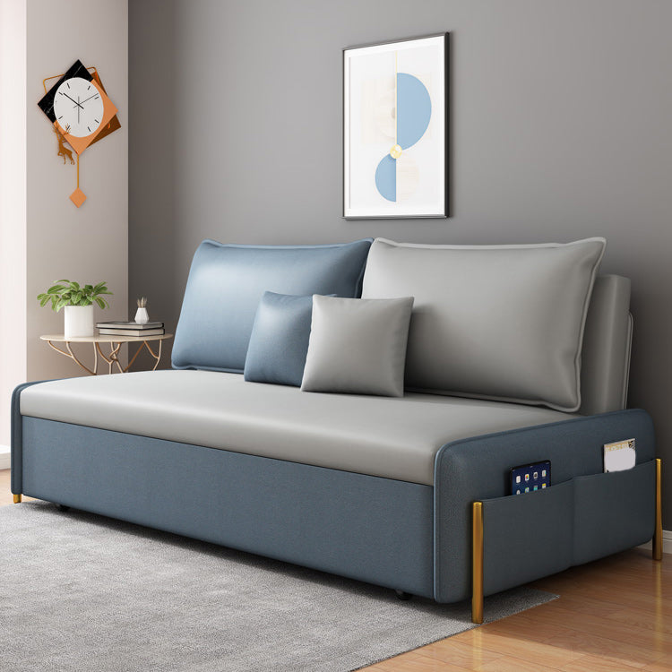 Eigentijdse stijl faux lederen armloos bankbed voor appartementgebruik