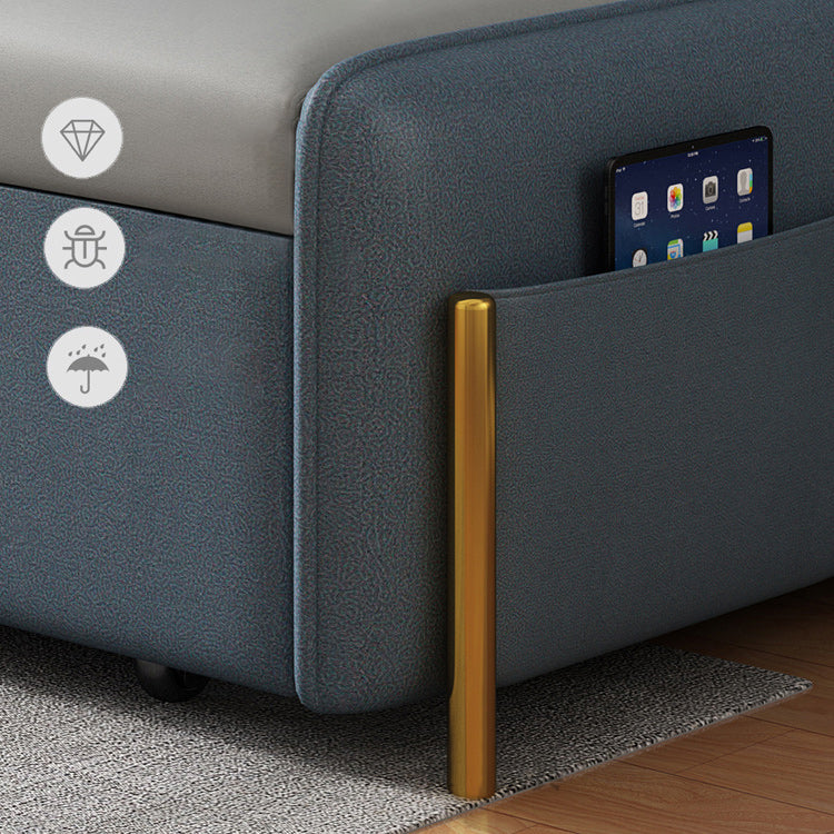 Eigentijdse stijl faux lederen armloos bankbed voor appartementgebruik