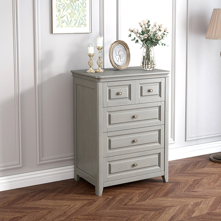 Contemporary Rubberwood Storage Cabinet with Drawers in Gray Clearhalo 'Cabinets & Chests' 'cabinets_chests' 'furn' 'furn_cabinets_chests' 'Furniture' 'Living Room Furniture' 6350502
