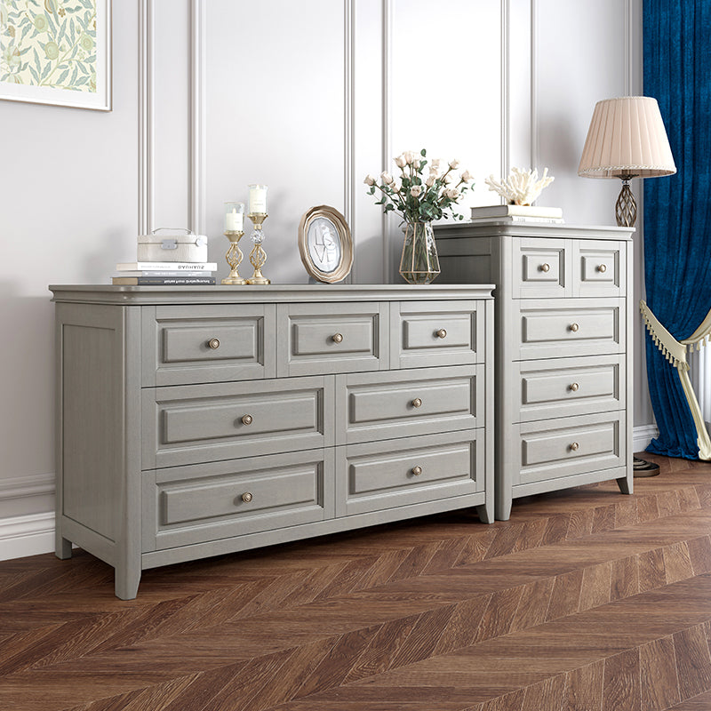Contemporary Rubberwood Storage Cabinet with Drawers in Gray Clearhalo 'Cabinets & Chests' 'cabinets_chests' 'furn' 'furn_cabinets_chests' 'Furniture' 'Living Room Furniture' 6350508