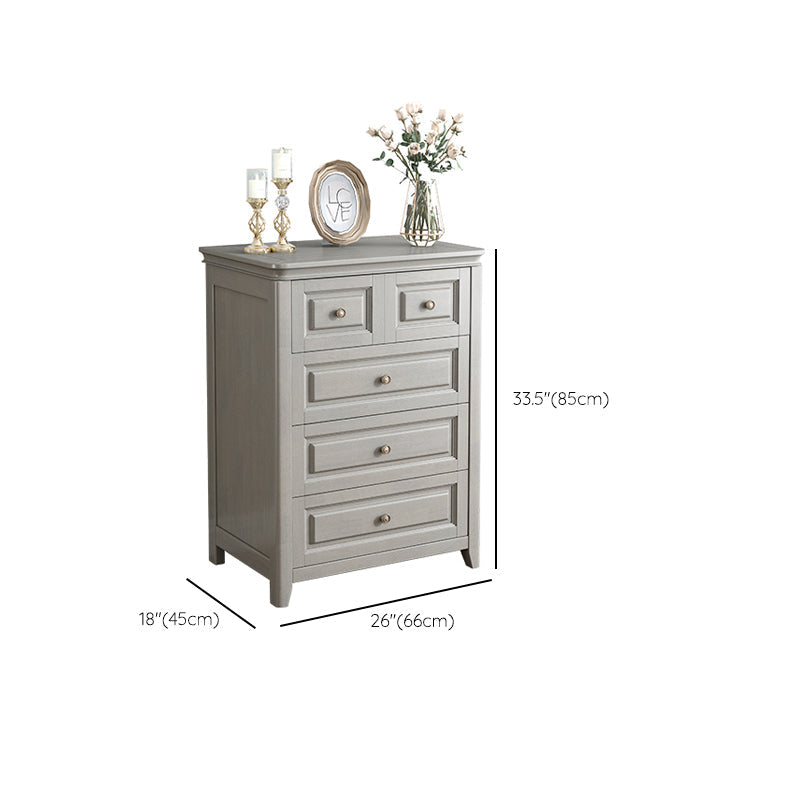Contemporary Rubberwood Storage Cabinet with Drawers in Gray Clearhalo 'Cabinets & Chests' 'cabinets_chests' 'furn' 'furn_cabinets_chests' 'Furniture' 'Living Room Furniture' 6350513