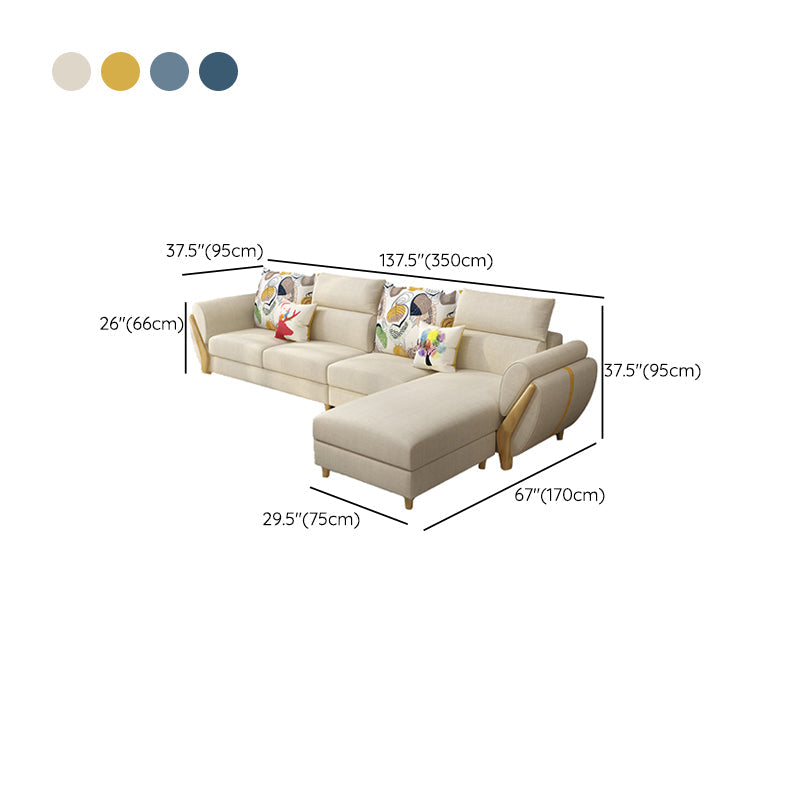 Ottomano braccio svasato incluso tessuto sezionale 4 posti sezionale