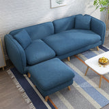 Contemporary 27.55" H Cotton Blend Square Arm Sofa with Pillows