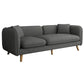 Contemporary 27.55" H Cotton Blend Square Arm Sofa with Pillows
