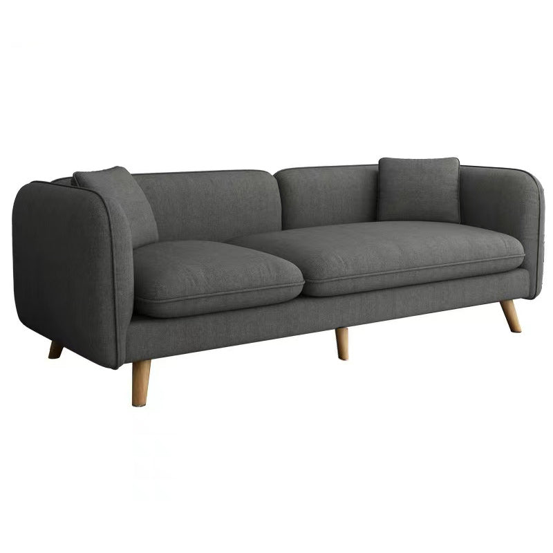 Contemporain 27,55 "H coton mélange canapé de bras carré avec oreillers
